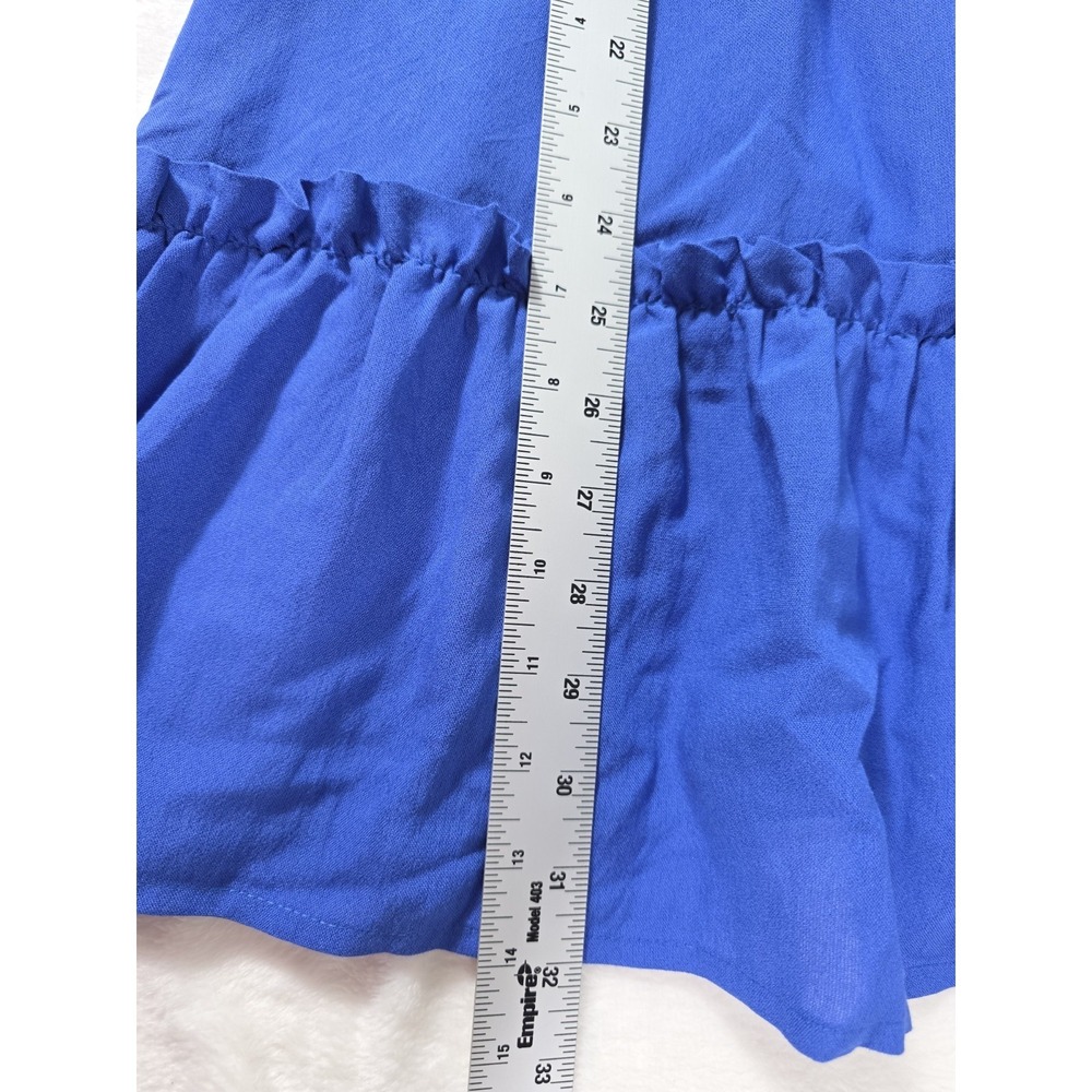 Blu Pepper Blue Tiered Ruffle Mini Dress Sleeveless V Neck Size S NWT - Picture 5 of 9